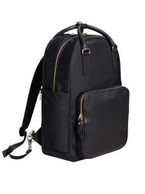 Lo & Sons Original Rowledge Black Nylon & Leather Travel Tote Backpack